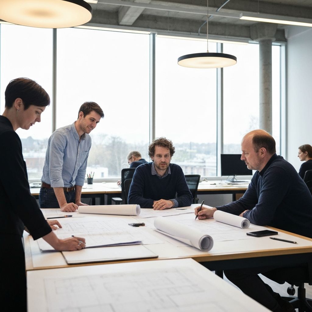 Lina Architecture team working in studio